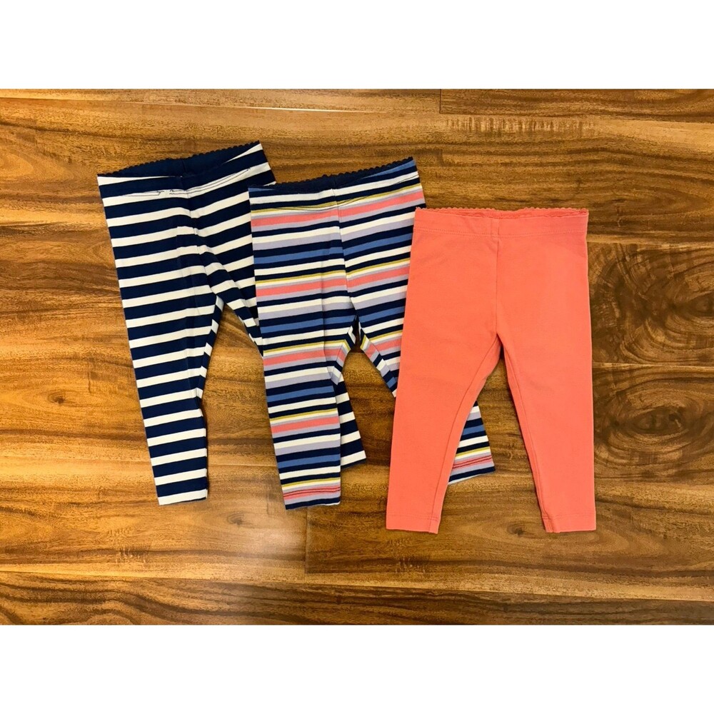 Tea Collection Navy/Coral Legging Bundle, size 6-9 months